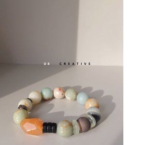 New natural amazonite stone art deco style bracelet